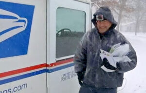 Rochester, NY, Letter Carrier Joe Scalise sets out on foot to deliver the mail. Photo: Time Warner Cable News