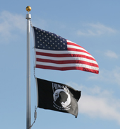 American Flag and the POW flag