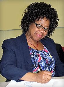 Atlanta Mail Processing Clerk Antaleta Chandler takes notes on interviewing during a recent A-PLUS session.