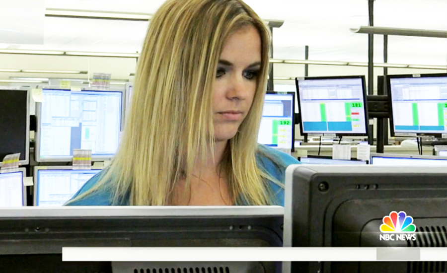 The NBC report shows Remote Encoding Operations Supervisor Danielle Bousha at work.