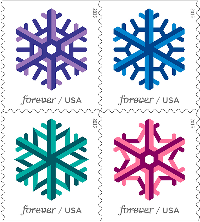 The Geometric Snowflakes stamps
