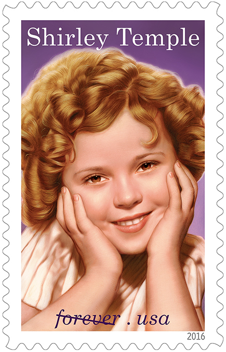 Actress and diplomat Shirley Temple is the 20th inductee in the USPS Legends of Hollywood stamp series.