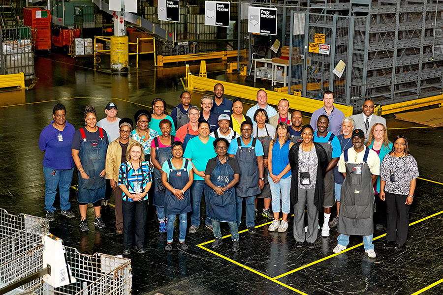 A group of employees at the Greenboro, NC, P&DC.