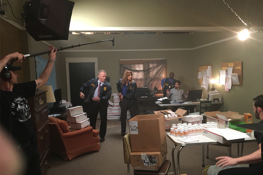 Terry Serpico and Jessica Lundy film a recent episode of “The Inspectors.”