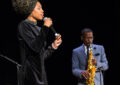 Singer Jazzmeia Horn and saxophonist Mark Gross perform during the ceremony.