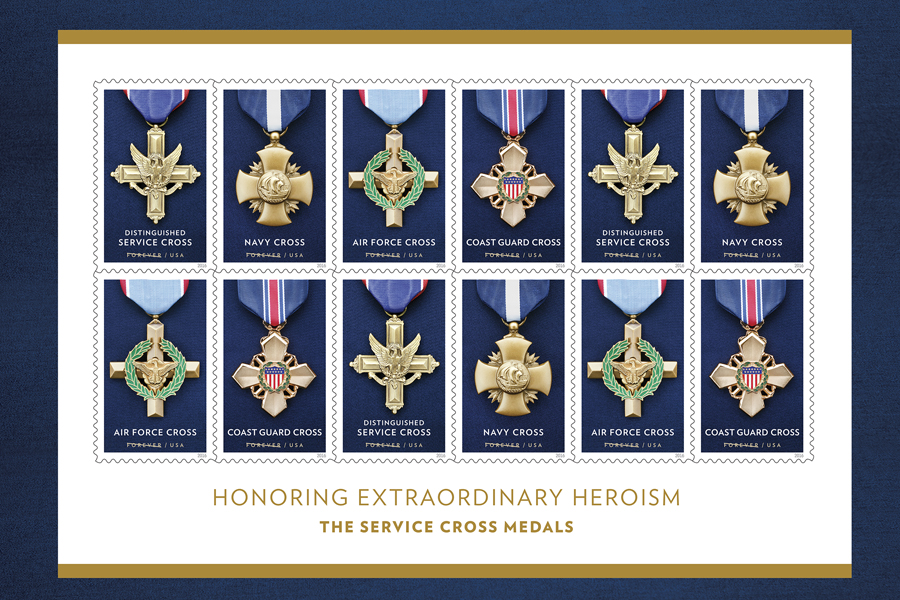 The Honoring Extraordinary Heroism: Service Cross Medals stamps