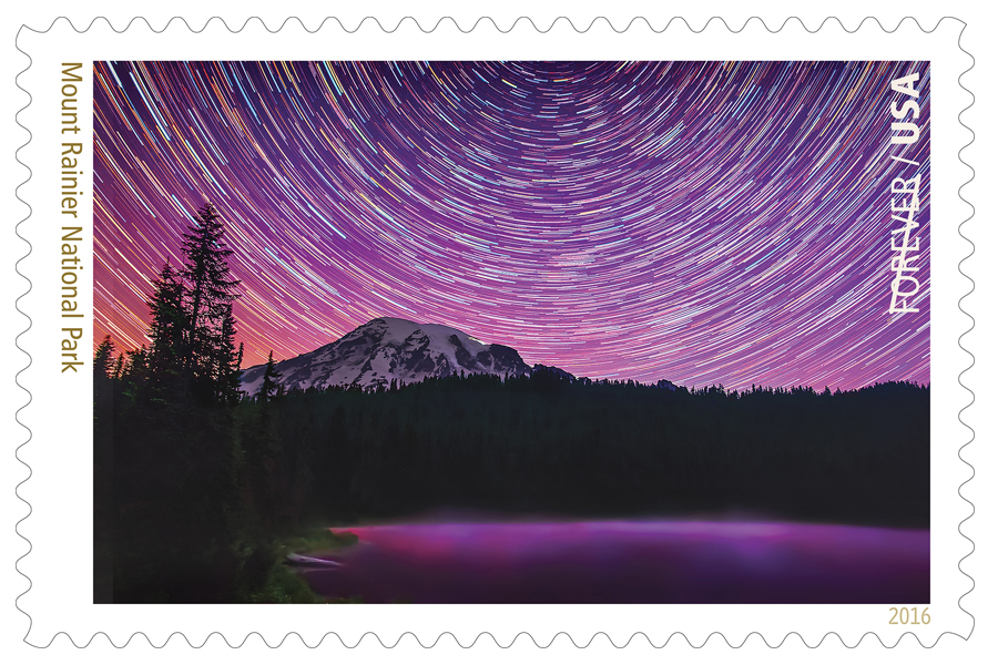 The Mount Rainier National Park stamp