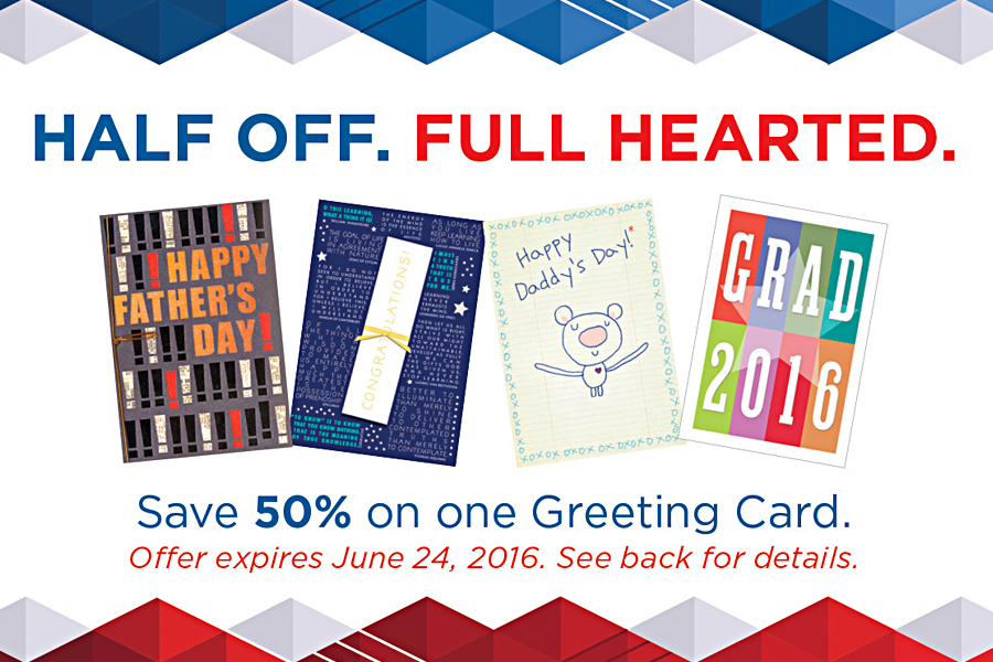 USPS promotional material explains the greeting card discount.
