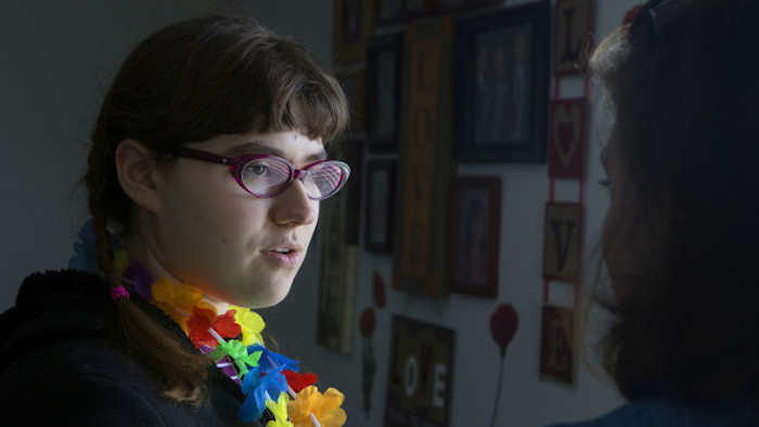 Hallee Sorenson speaks to her mother this week. Image: Bangor Daily News