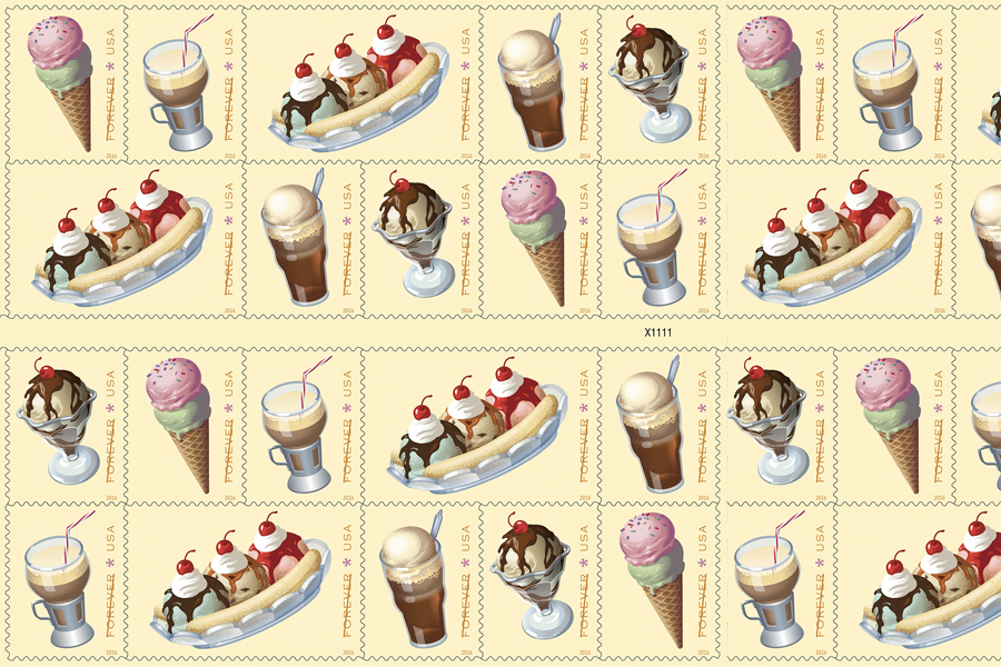 The Soda Fountain Favorites stamps were released June 30.