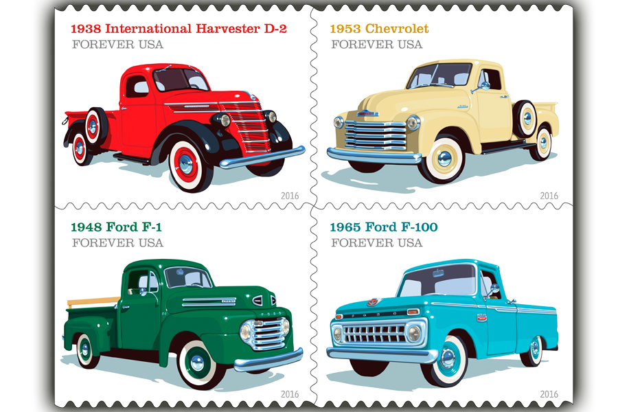 The Pickup Trucks stamps were released July 15.