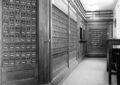 An archival photo of the A PO Boxes inside the Hinsdale, NH, Post Office