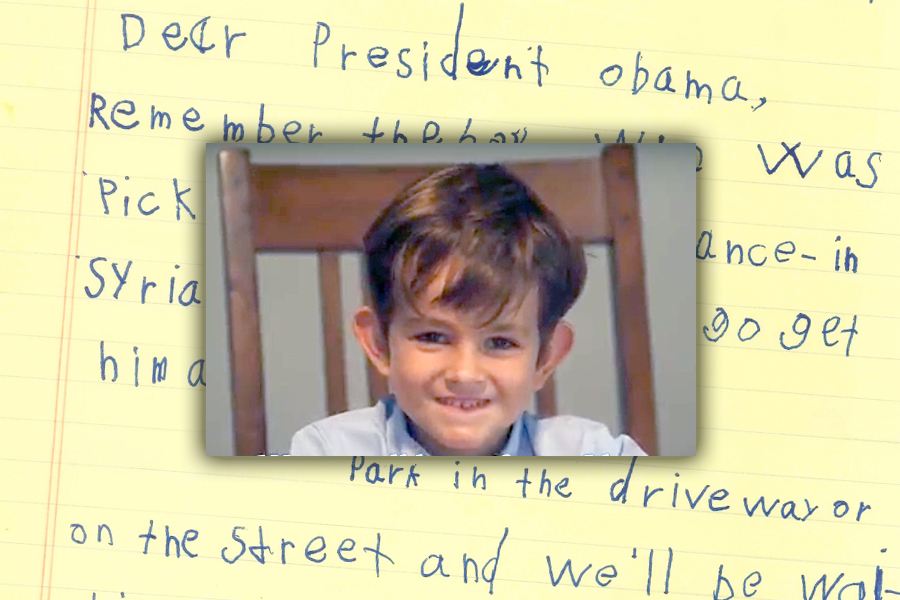 Six-year-old Alex Myteberi wrote a letter to the White House. Image: White House