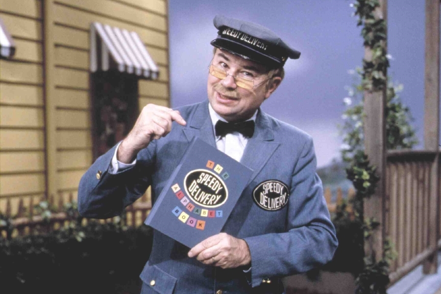 David Newell played Mr. McFeely, the speedy deliveryman on “Mister Rogers’ Neighborhood.” Image: PBS