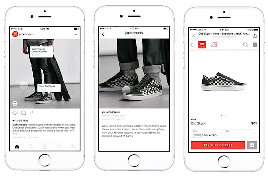 Instagram now allows users to tap some images to get more information about a product and be redirected to a retailer’s site. Image: Instagram