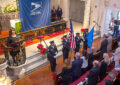 The Postal Inspection Service Honor Guard presents the colors during the ceremony.