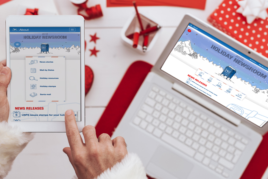 Even Santa Claus uses the newsroom site to stay abreast of the Postal Service’s holiday happenings.