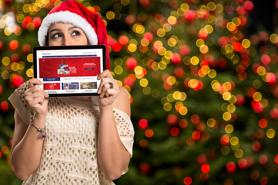Customers can go to usps.com to ship and track holiday packages, purchase stamps and more.