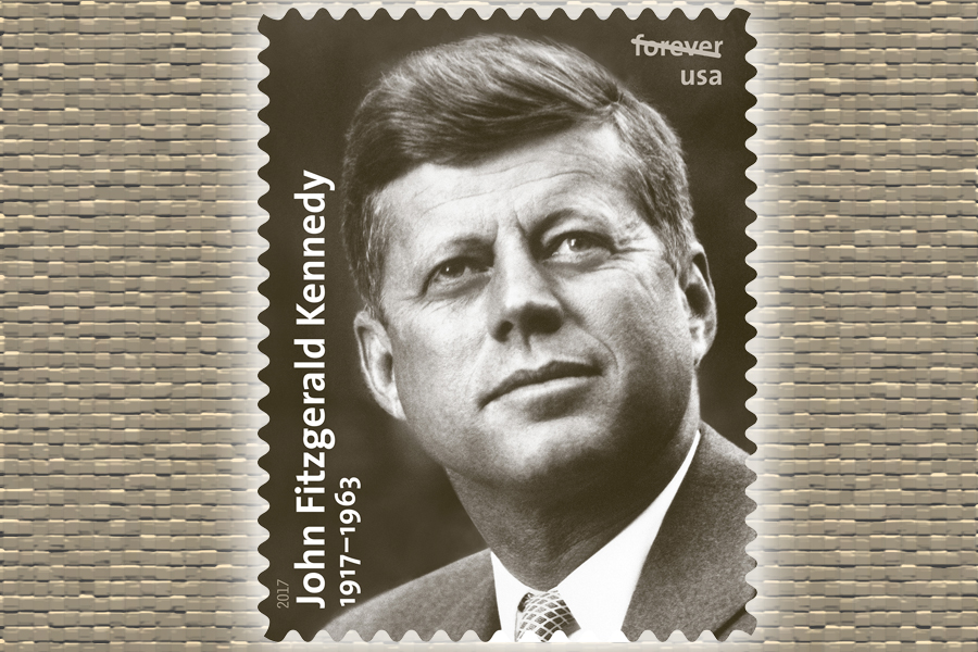 The stamp honoring President John F. Kennedy will be dedicated Feb. 20 in Boston.
