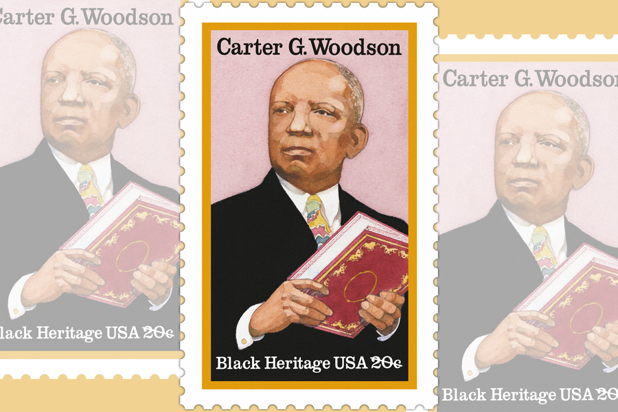 Black Heritage stamp honoring Carter G. Woodson in 1984.