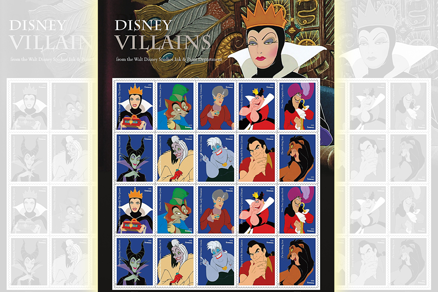 Disney Villains stamp sheet