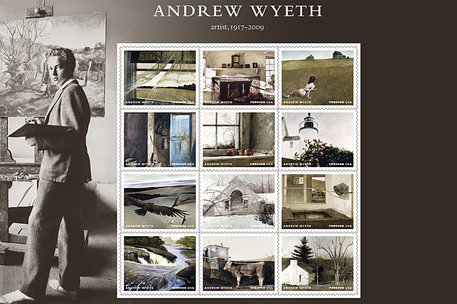 Andrew Wyeth stamp sheet