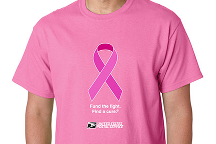 Pink USPS cancer awareness shirt