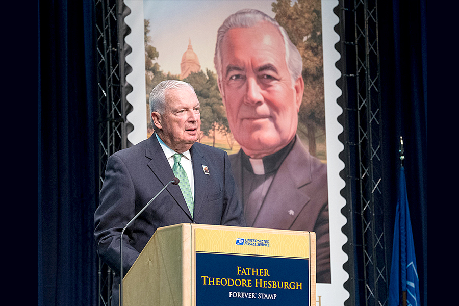 Father Theodore Hesburgh stamp dedication ceremony.