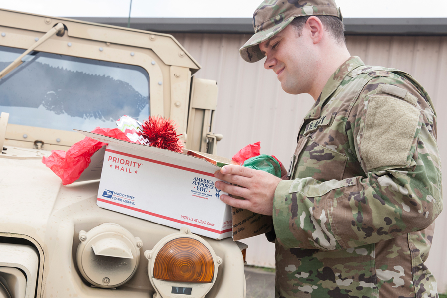 Soldier with a package