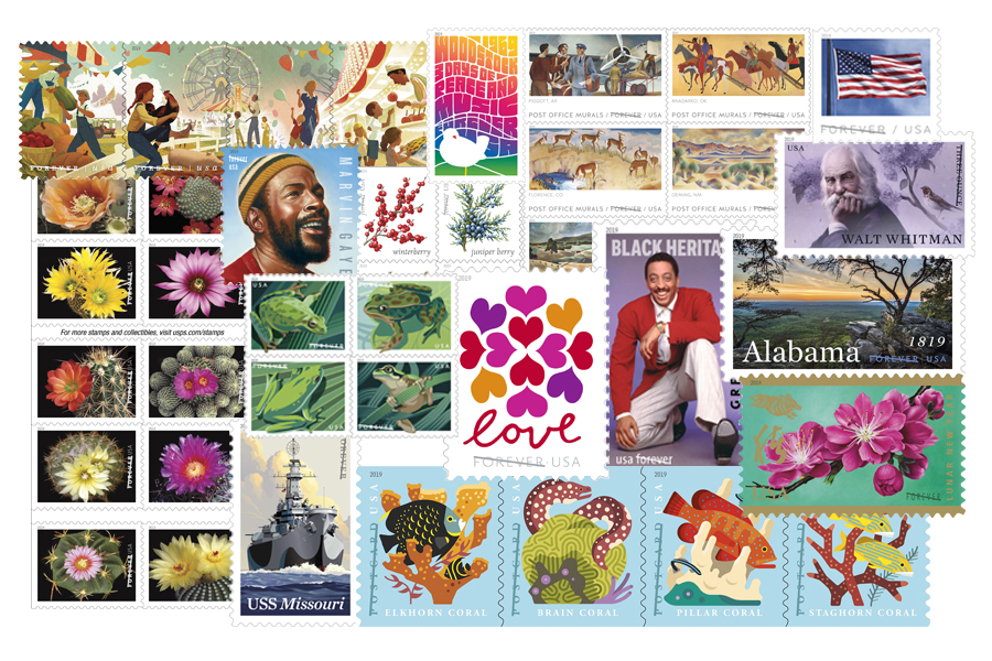 Collage of stamps