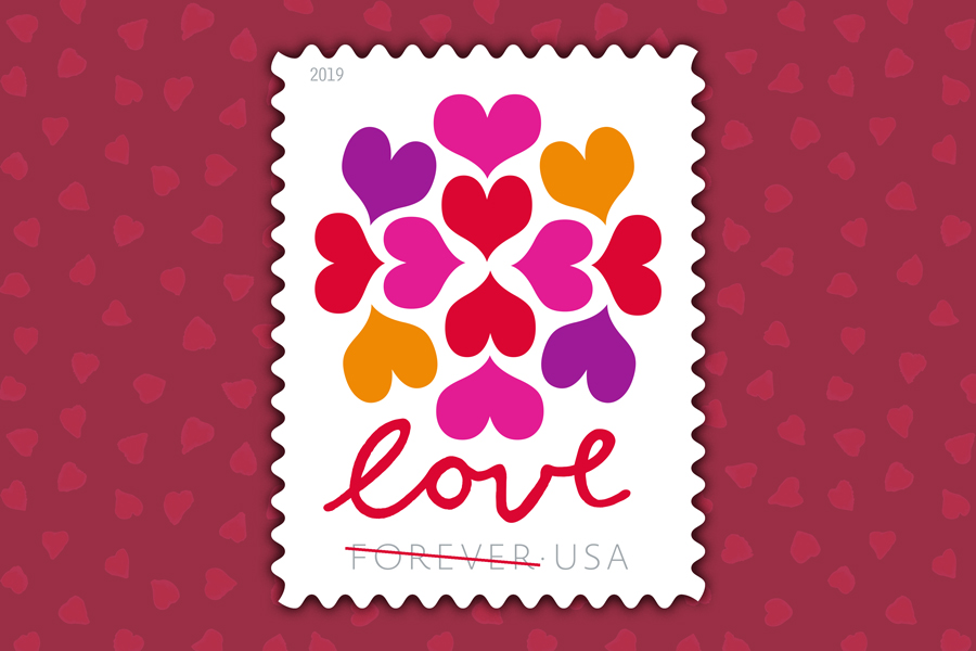 The Hearts Blossom stamp