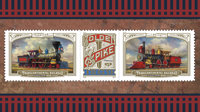 Transcontinental Railroad stamps
