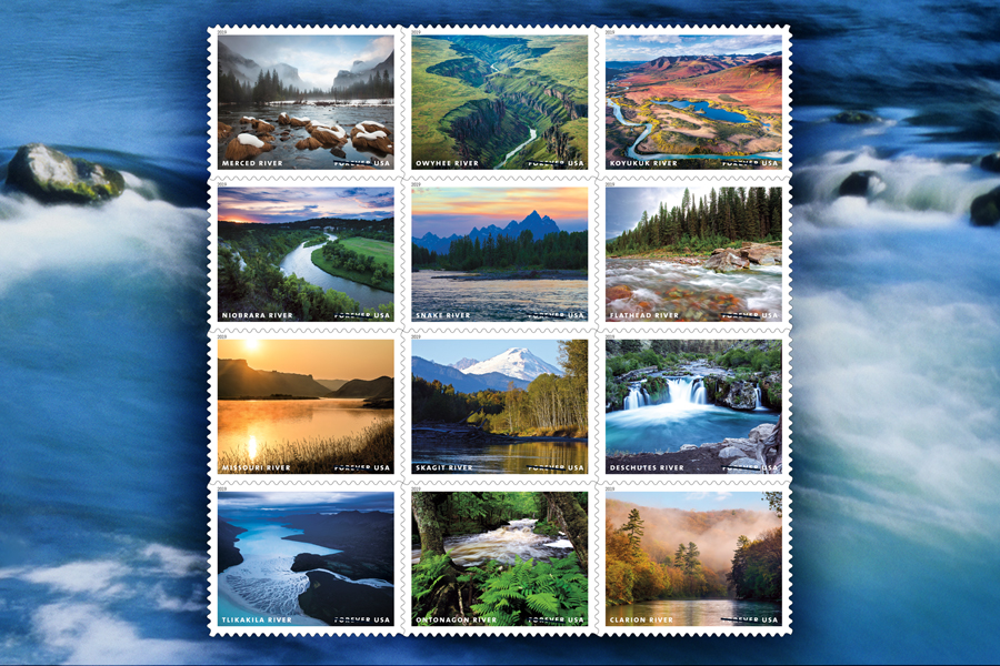 The Wild and Scenic Rivers stamp pane
