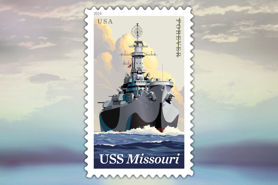 The USS Missouri stamp