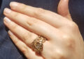 Close-up of gold wedding ring