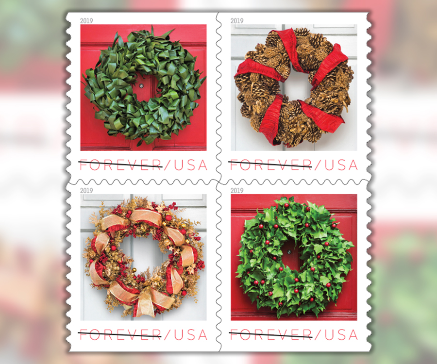 Holiday Wreaths stamps