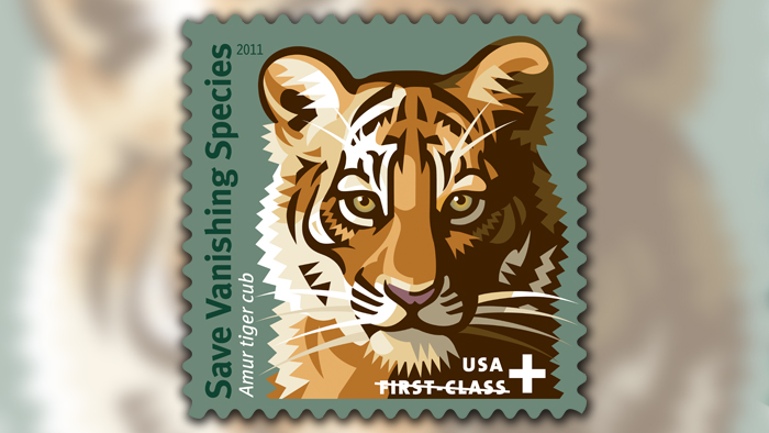 Stamp bearing tiger's image