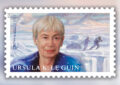 Stamp bearing illustration of author and scene from novel